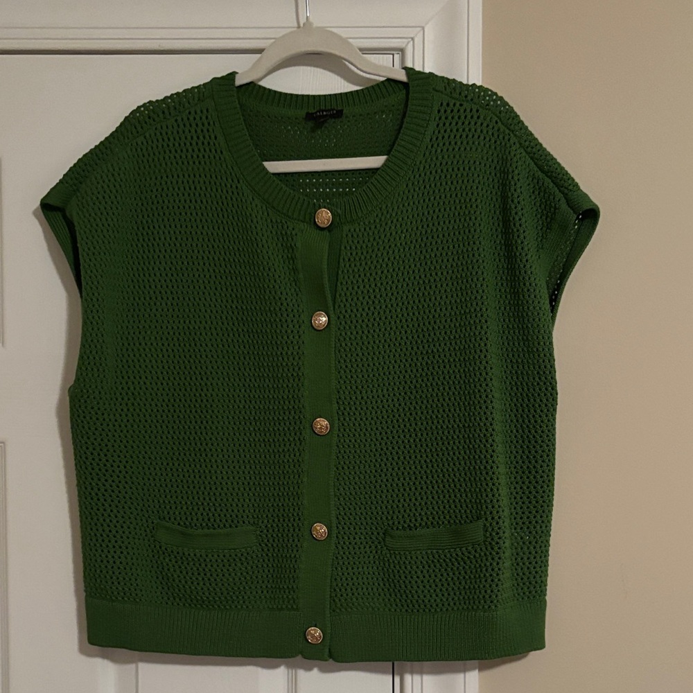 Like new Talbots short sleeve cardigan with gold detailed buttons